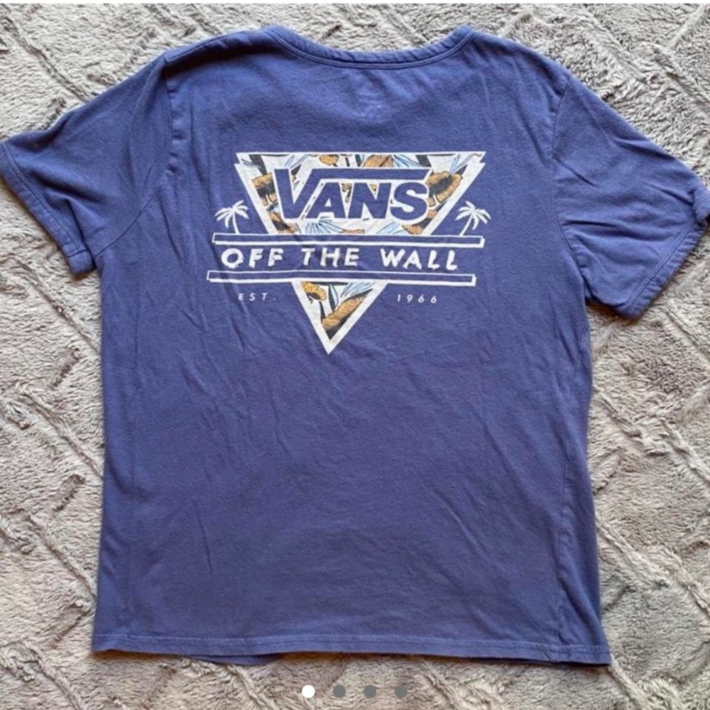 Vans Women’s Navy Blue Off the Wall Graphic Short Sleeve T-shirt Tee Small